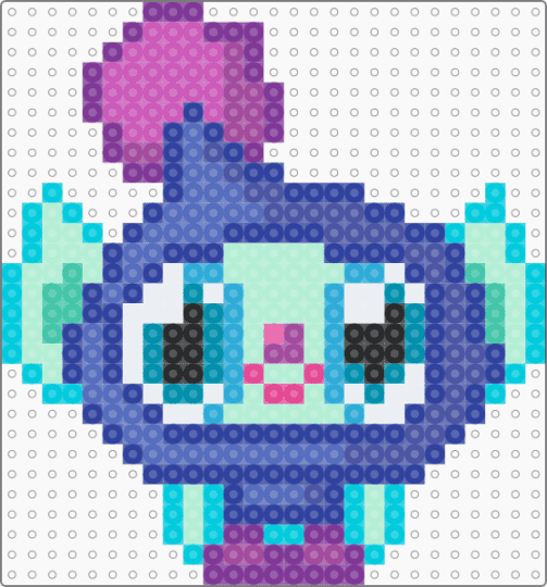 Pizmo the Perky Pixinaut Moshling - pink,light blue,purple,moshling,moshi monsters,pizmo,virtual pet,video game,brainies