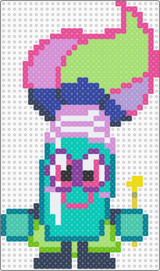 Pablo the Plush Brush Moshling - purple,teal,pink,green,moshi monsters,moshling,virtual pet,video game,arties,pablo,super moshling