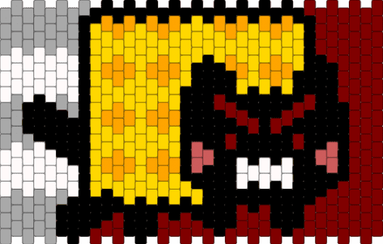 Nayn cat (purse side 2) - tac nayn,banner,nyan cat,waffle,brown,yellow