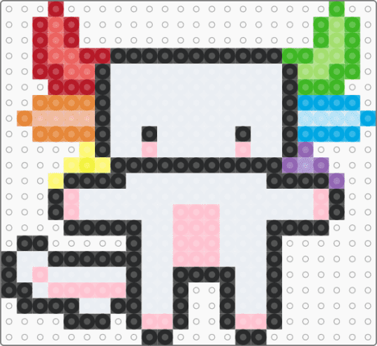 cute rainbow axolotl - white,red,green,pink