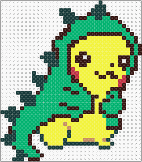 Dino Pikachu Onsie (remixed pattern!!) - brown,green,yellow,dino,pokemon,cute,onsie