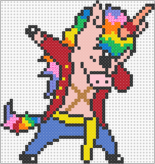 Lufficorn color black outline - beige,blue,red,yellow
