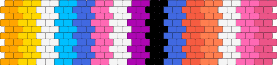 aroace genderfluid lesbian 2 - orange,blue,pink