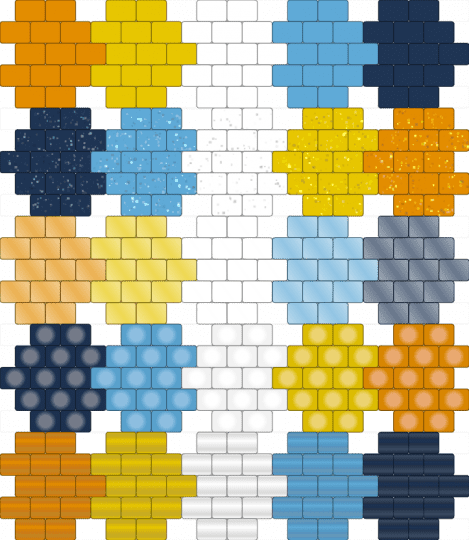 Aroace hearts - orange,yellow,light blue,blue