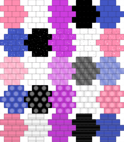 genderfluid hearts - pink,blue
