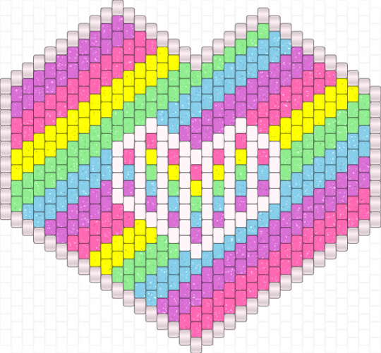 Rainbow Heart Bag Front&Back - pink
