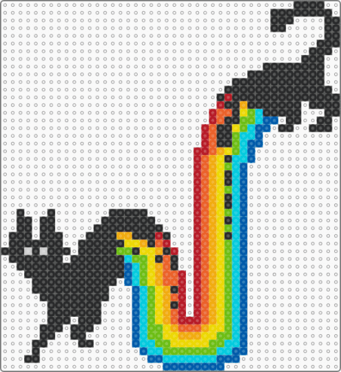 Rainbow Cat! - black,orange,green,blue,colorful,cat,rainbow,unique,long,cute