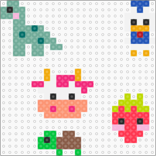 Pattern #1 - teal,orange,red,green