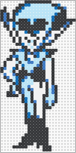 Queen - blue,light blue,deltarune,queen,black,white