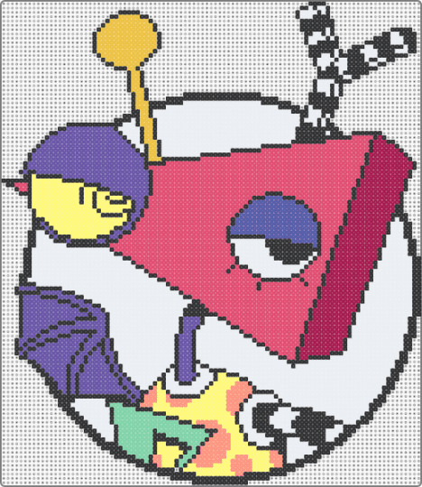 Zooble door sign wall art - purple,red,yellow,zooble,tadc,the amazing digital circus,rainbow,sign,wall art,fuse beads,mini fuse beads