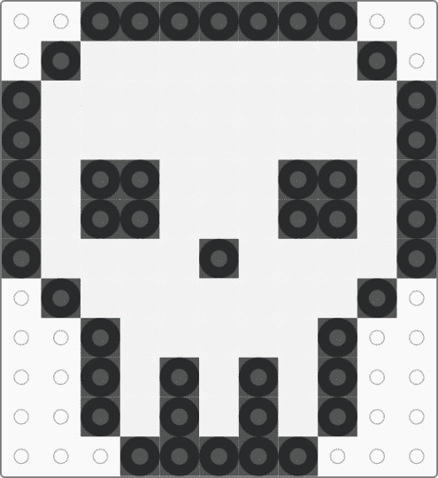 Mini skull charm - black,white,skull,skeleton,fuse beads,mini fuse beads