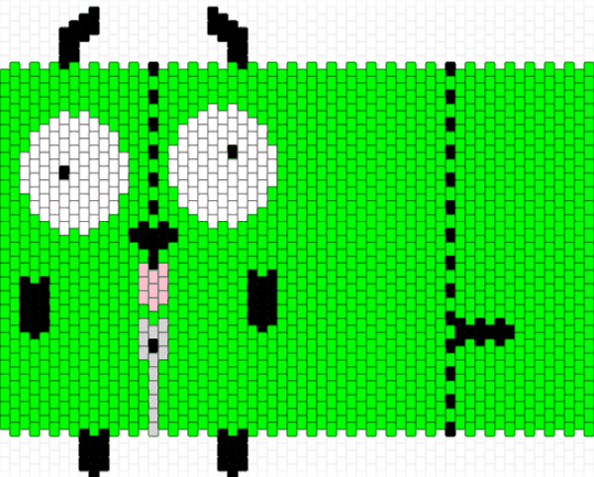 Gir bag start - green,invader zim,gir,multistitch,bag,kandi bag