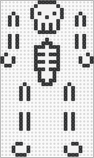 Skeleton earring design - white,black,skeleton,earrings,fuse beads,mini fuse beads,assembly required,non beads required