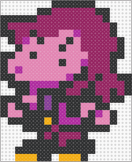 2x Scale Susie plush from Deltarune - charm, deltarune, deltarune chapter 5, mini fuse beads, pink, scaled up, susie, susie deltarune, utdr