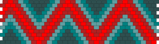 11/8/6 seed bead pattern - teal,red