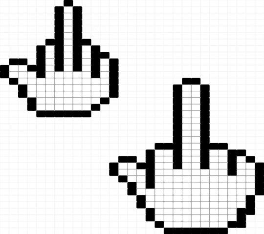 Middle Finger - black, white