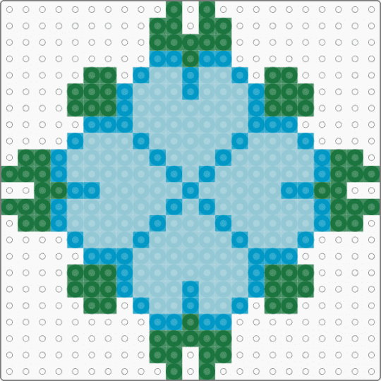 Heartflower - light blue,green,cotdhearts