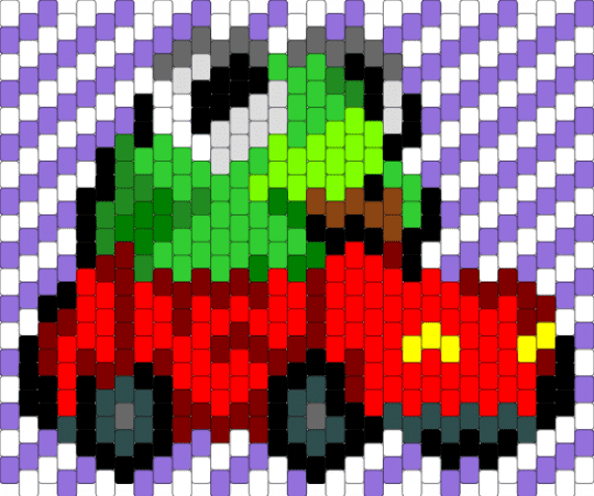 Frog in car :3 - green,red,purple