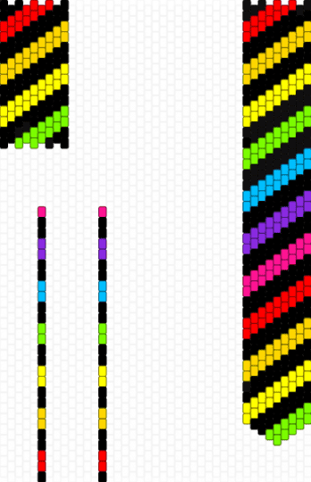 Kandi tie set up!!! - black,red,yellow,green,tie,necklace,rainbow
