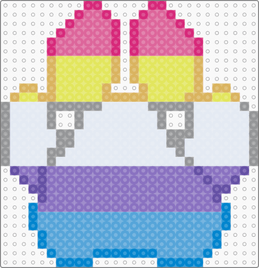 bigender flag paw  ★ - blue,pink,yellow,light blue,lgbtq,pride,paw,charm,bigender