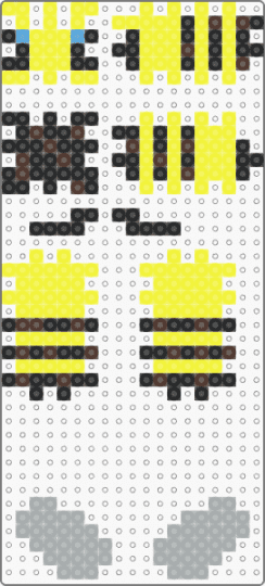 3d bee w space for antenna - bee,insect,animal,3d,yellow