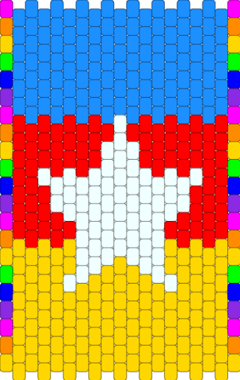 Bag (the rainbow sides are glitter :3) - yellow,red,light blue,kandi,bag,peyote stich,primary colors