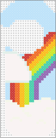 rainbow door hanger - light blue, white, yellow