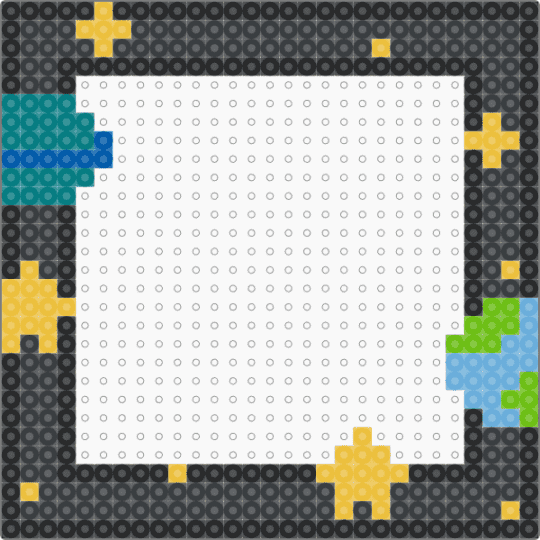 space frame - black,yellow,teal