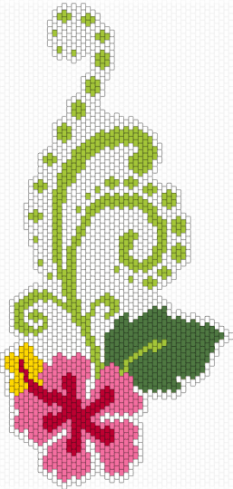 Hibiscus swirl - cotdgardens, floral, flower, green, hibiscus, nature, panel, pink, spiral, swirl, white
