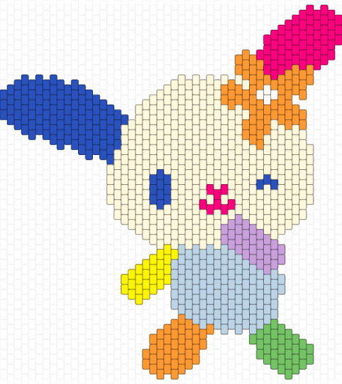 Usahana panel - big pattern, blue, cotdkawaii, cute, kawaii, orange, panel, pink, sanrio, usahana, usahana sanrio, white