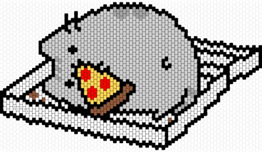 Pizza pusheen - beige, big, cat, cats, character, food, large pattern, pizza, pusheen, white, yellow