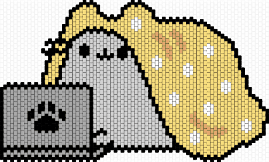 Cozy laptop pusheen - big, cat, character, cozy, cute, laptop, panel, pusheen, yellow