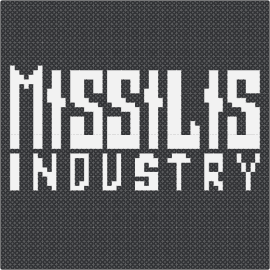 Missilis Industry Logo - missilis industry,nikke,goddess of victory,video game,text,white,black