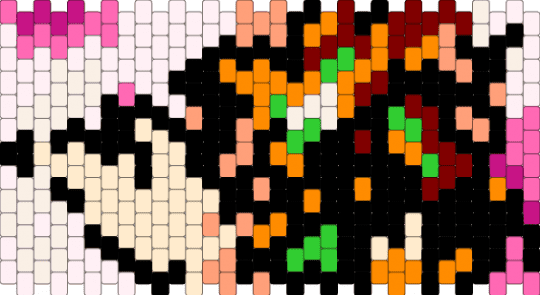 Lesbian Vampire Furries SONG COVER KANDI ART (song by o96o) - orange,beige