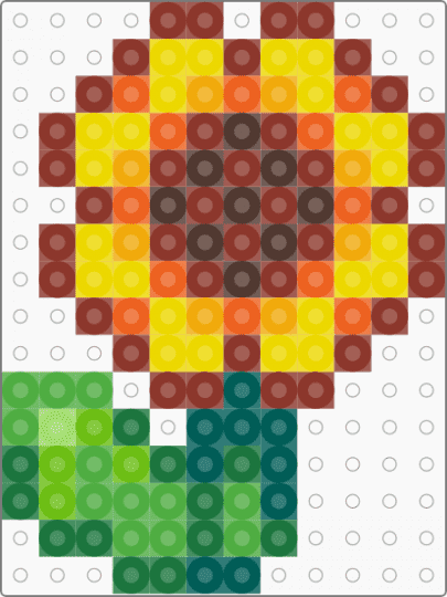 stardew sun flower - red,yellow,orange,green