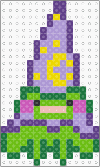 wizard frog - green,purple,pink