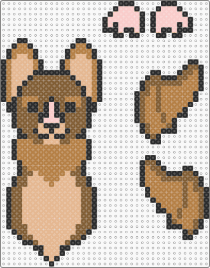 bat version 2 (kiyo pi perler) - creature,halloween,spooky,holiday,animal,beige,tan,bat,ragdoll