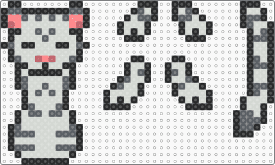 toradoshi micro ragdoll (kiyo pi perler) - white,gray,ragdoll