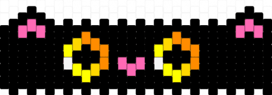 off centered cat cuff - black,pink,yellow