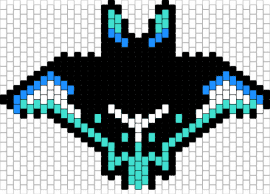 Manta Ray (Modified) - manta ray,sting ray,ocean,sea life,stylized,bold design,aqua,black