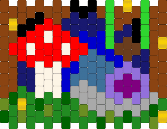 Mushroom + Snail Panel - red,green,purple