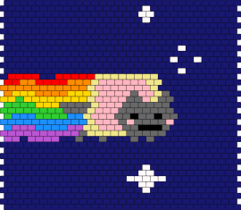 nyan cat - nyan cat,meme,pop tart,rainbow,flying,space,sky,blue