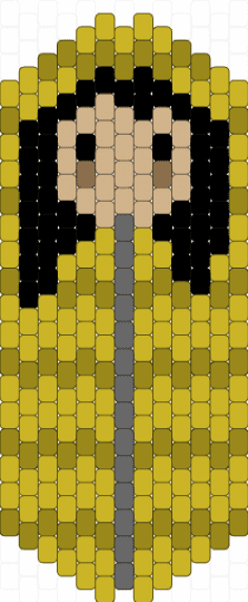 Aizawa in his sleeping bag peyote - yellow,gold