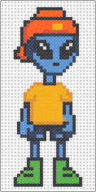 Kid Alien - alien,disguise,costume,cool,hip,human,extraterrestrial,blue,yellow