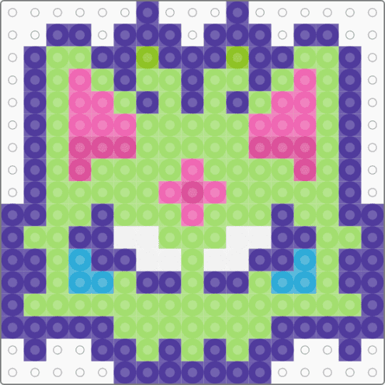 alien kitty charm!!!(perler bead edition) - green, purple