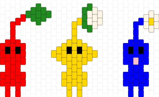 Red, yellow and blue pikmin - red,yellow,purple,pikmin,blue,nintendo