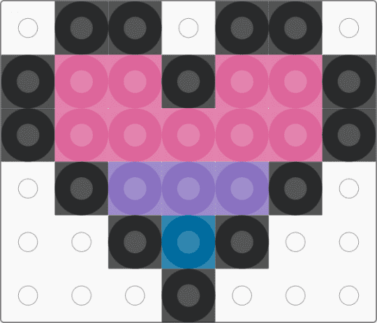 Bi heart - pink,blue