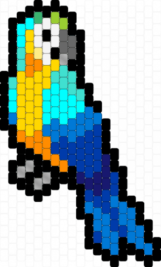 Blue and Gold Macaw Parrot banner 🦜 - light blue,yellow,blue