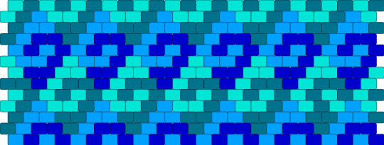 Wave Pattern Peyote Cuff(24×13) - light blue,ocean,wave,nature,sea,water,peyote,cuff,pattern