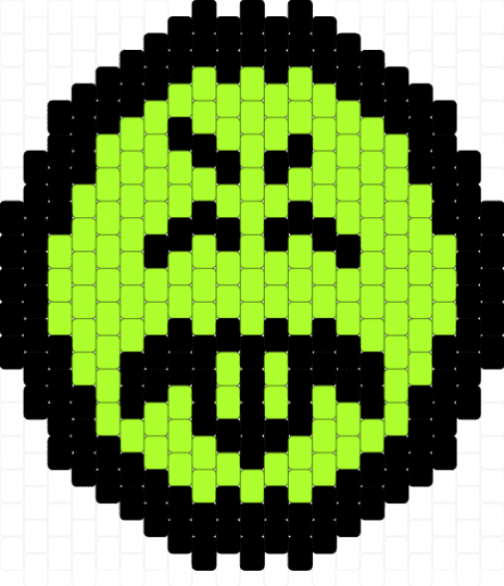 Mr.Yuk Peyote Charm(21×17) - green,black,peyote,charm,face,smiley,gross,yuck,sticker